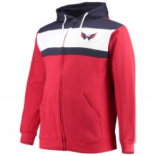 Washington Capitals Alexander Ovechkin Profile Red Big & Tall Colorblock Full-Zip Hoodie