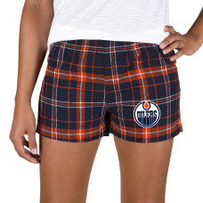 Женские шорты Edmonton Oilers Concepts Sport Navy/Orange Ultimate Flannel