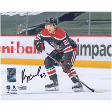 Autographed Chicago Blackhawks Philipp Kurashev Fanatics Authentic 8 x 10 Reverse Retro Skating Photograph