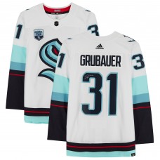 Autographed Seattle Kraken Philipp Grubauer Fanatics Authentic White adidas Authentic Jersey with Inaugural Season Jersey Patch