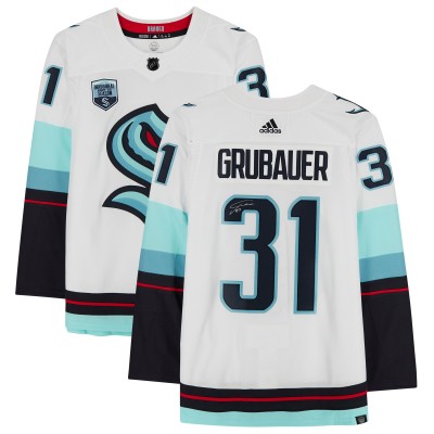 Autographed Seattle Kraken Philipp Grubauer Fanatics Authentic White adidas Authentic Jersey with Inaugural Season Jersey Patch