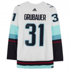 Autographed Seattle Kraken Philipp Grubauer Fanatics Authentic White adidas Authentic Jersey with Inaugural Season Jersey Patch