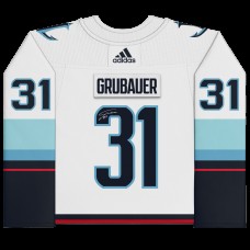 Autographed Seattle Kraken Philipp Grubauer Fanatics Authentic White adidas Authentic Jersey with Inaugural Season Jersey Patch