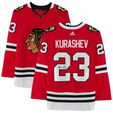 Игровая джерси Autographed Chicago Blackhawks Philipp Kurashev Fanatics Authentic adidas Authentic