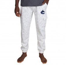 Vancouver Canucks Concepts Sport Alley Fleece Cargo Pants - White/Charcoal