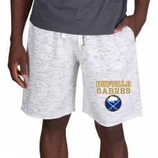 Buffalo Sabres Concepts Sport Alley Fleece Shorts - White/Charcoal