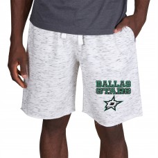 Dallas Stars Concepts Sport Alley Fleece Shorts - White/Charcoal