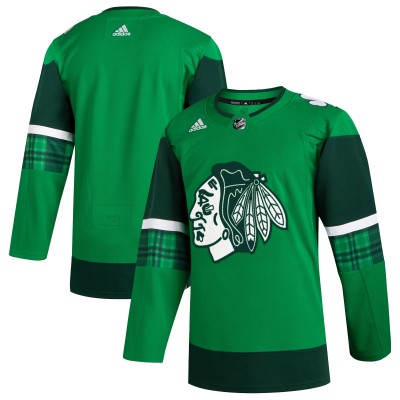 Игровая джерси Chicago Blackhawks adidas Kelly Green 2023 St. Patricks Day Primegreen Authentic