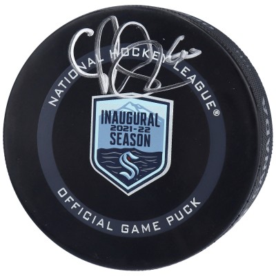 Шайба с автографом Chris Driedger Seattle Kraken Fanatics Authentic 2021-22 Inaugural Season Official