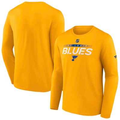 Футболка St. Louis Blues Fanatics Authentic Pro Core Collection Prime Wordmark Long Sleeve - Gold