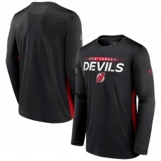 New Jersey Devils Fanatics Black Authentic Pro Rink Performance Long Sleeve T-Shirt