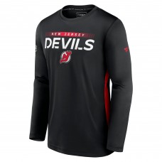 New Jersey Devils Fanatics Black Authentic Pro Rink Performance Long Sleeve T-Shirt