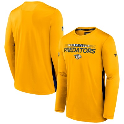 Футболка с длинным рукавом Nashville Predators Fanatics Authentic Pro Rink Performance - Gold