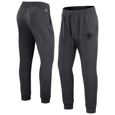 Штаны Pittsburgh Penguins Fanatics Heather Charcoal Authentic Pro Road Jogger