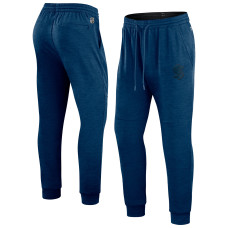 Seattle Kraken Fanatics Heather Deep Sea Blue Authentic Pro Road Jogger Sweatpants