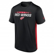 Detroit Red Wings Authentic Pro Rink Tech T-Shirt - Black/Red