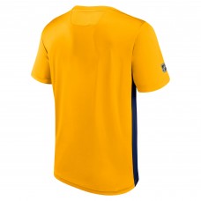 Nashville Predators Authentic Pro Rink Tech T-Shirt - Gold/Navy