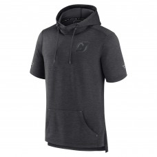 New Jersey Devils Authentic Pro Road Performance Short Sleeve Pullover Hoodie - Heather Charcoal