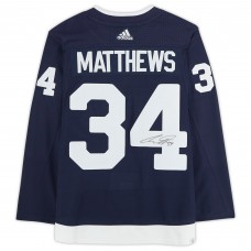 Игровая джерси Autographed Toronto Maple Leafs Auston Matthews Fanatics Authentic Navy 2022 Heritage Classic adidas Authentic
