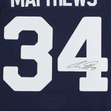 Игровая джерси Autographed Toronto Maple Leafs Auston Matthews Fanatics Authentic Navy 2022 Heritage Classic adidas Authentic