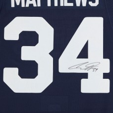 Игровая джерси Autographed Toronto Maple Leafs Auston Matthews Fanatics Authentic Navy 2022 Heritage Classic adidas Authentic