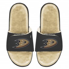 Anaheim Ducks ISlide Faux Fur Slide Sandals - Black/Tan