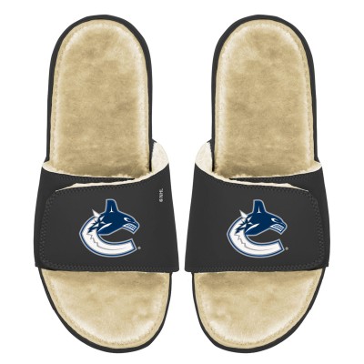 Шлепки  Vancouver Canucks ISlide Faux Fur Slide - Black/Tan