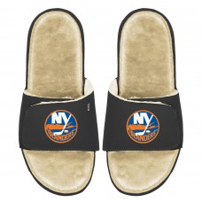 Шлепки Шлепки New York Islanders ISlide Faux Fur Slide - Black/Tan