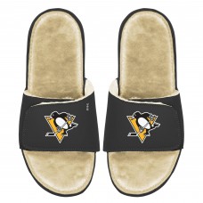 Шлепки Шлепки Pittsburgh Penguins ISlide Faux Fur Slide - Black/Tan
