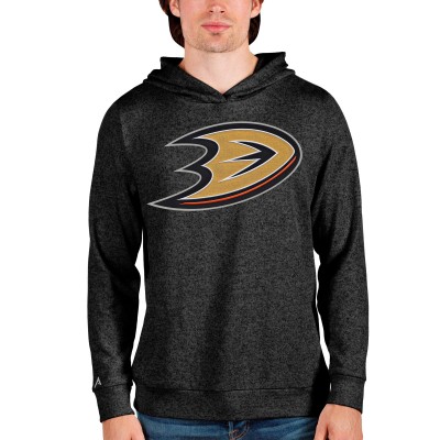 Толстовка с капюшоном Anaheim Ducks Antigua Absolute - Heathered Black - оригинальные толстовки Анахайм Дакс