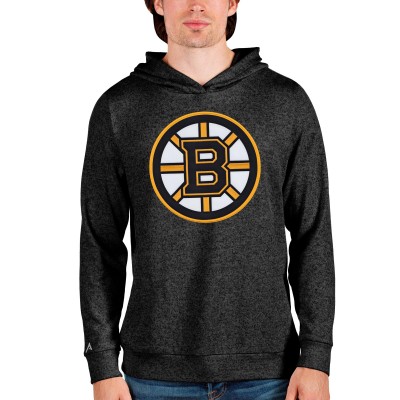 Толстовка с капюшоном Boston Bruins Antigua Absolute - Heathered Black - оригинальные толстовки Бостон Брюинз