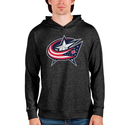 Толстовка с капюшоном Columbus Blue Jackets Antigua Absolute - Heathered Black - оригинальные толстовки Коламбус Блю Джекетс