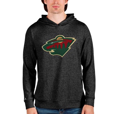 Толстовка с капюшоном Minnesota Wild Antigua Absolute - Heathered Black - оригинальные толстовки Миннесота Уайлд