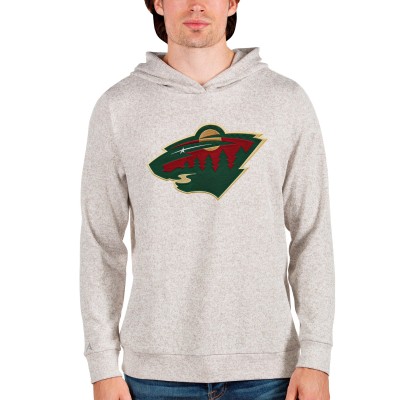 Толстовка с капюшоном Minnesota Wild Antigua Absolute - Oatmeal - оригинальные толстовки Миннесота Уайлд