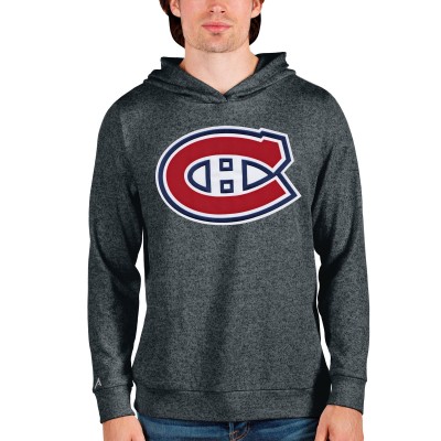 Толстовка с капюшоном Montreal Canadiens Antigua Absolute - Heathered Charcoal - оригинальные толстовки Монреаль Канадиенс