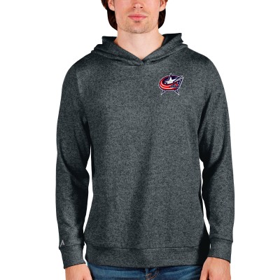 Толстовка с капюшоном Columbus Blue Jackets Antigua Team Absolute - Heathered Charcoal - оригинальные толстовки Коламбус Блю Джекетс