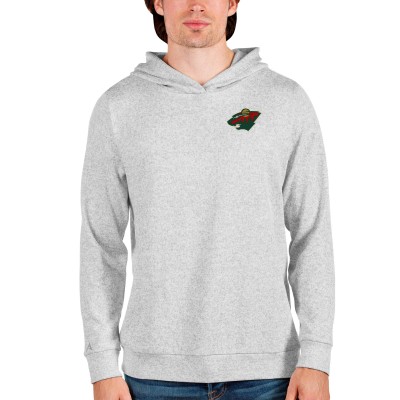 Толстовка с капюшоном Minnesota Wild Antigua Team Absolute - Heathered Gray - оригинальные толстовки Миннесота Уайлд