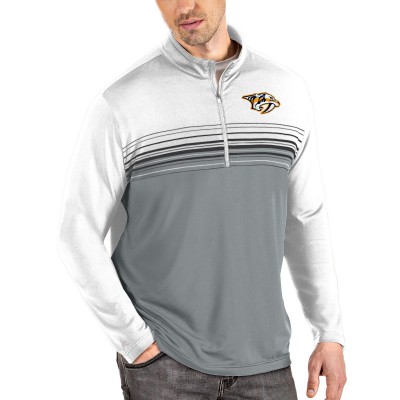 Кофта на короткой молнии Nashville Predators Antigua Pace - White/Gray