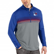 New York Rangers Antigua Pace Quarter-Zip Pullover Top - Blue