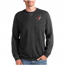 Arizona Coyotes Antigua Reward Crewneck Pullover Sweatshirt - Heathered Black