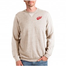 Detroit Red Wings Antigua Reward Crewneck Pullover Sweatshirt - Oatmeal