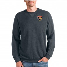 Florida Panthers Antigua Reward Crewneck Pullover Sweatshirt - Heathered Charcoal