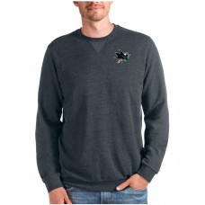 San Jose Sharks Antigua Reward Crewneck Pullover Sweatshirt - Heathered Charcoal