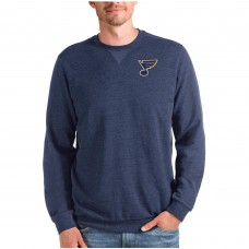 St. Louis Blues Antigua Reward Crewneck Pullover Sweatshirt - Heathered Navy