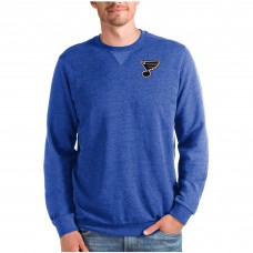 St. Louis Blues Antigua Reward Crewneck Pullover Sweatshirt - Heathered Royal