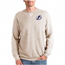 Tampa Bay Lightning Antigua Reward Crewneck Pullover Sweatshirt - Oatmeal