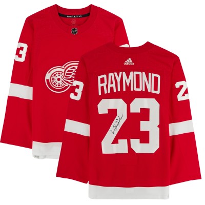 Autographed Detroit Red Wings Lucas Raymond Fanatics Authentic Red adidas Authentic Jersey