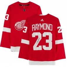 Autographed Detroit Red Wings Lucas Raymond Fanatics Authentic Red adidas Authentic Jersey