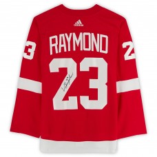 Autographed Detroit Red Wings Lucas Raymond Fanatics Authentic Red adidas Authentic Jersey