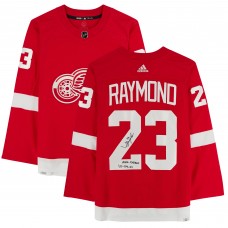 Autographed Detroit Red Wings Lucas Raymond Fanatics Authentic Red adidas Authentic Jersey with NHL Debut 10/14/21 Inscription